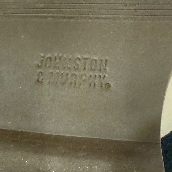 Johnston & Murphy Size 9M TwoTone Blue Cream Sheepskin Shoes Made in Brazil - Picture 10 of 10